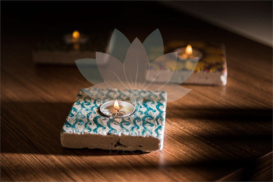 NATURAL STONE CANDLE HOLDER / ML-055 (CANDLE HOLDER)