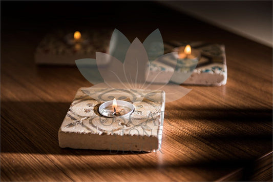 NATURAL STONE CANDLE HOLDER / ML-054 (CANDLE HOLDER)