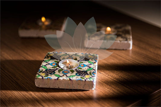 NATURAL STONE CANDLE HOLDER / ML-056 (CANDLE HOLDER)