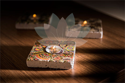 NATURAL STONE CANDLE HOLDER / ML-059 (CANDLE HOLDER)
