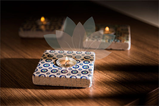 NATURAL STONE CANDLE HOLDER / ML-067 (CANDLE HOLDER)