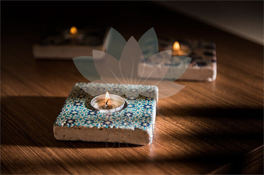 NATURAL STONE CANDLE HOLDER / ML-068 (CANDLE HOLDER)