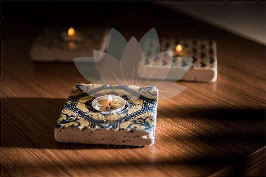 NATURAL STONE CANDLE HOLDER / ML-074 (CANDLE HOLDER)