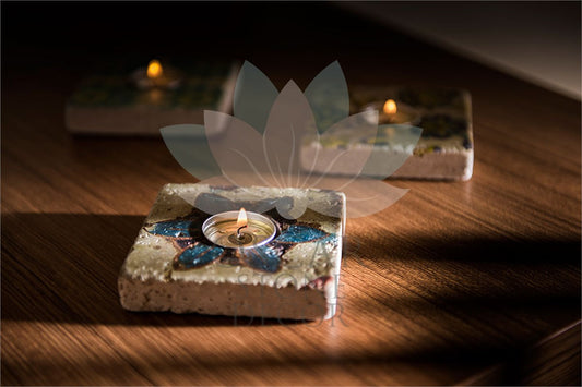 NATURAL STONE CANDLE HOLDER / ML-079 (CANDLE HOLDER)