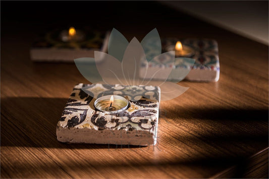 NATURAL STONE CANDLE HOLDER / ML-071 (CANDLE HOLDER)