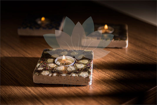 NATURAL STONE CANDLE HOLDER / ML-073 (CANDLE HOLDER)