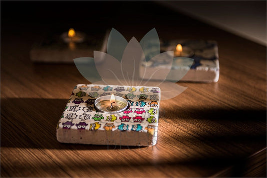 NATURAL STONE CANDLE HOLDER / ML-077 (CANDLE HOLDER)