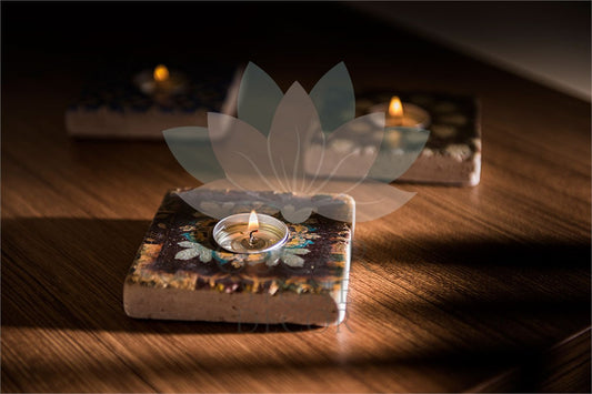 NATURAL STONE CANDLE HOLDER / ML-075 (CANDLE HOLDER)