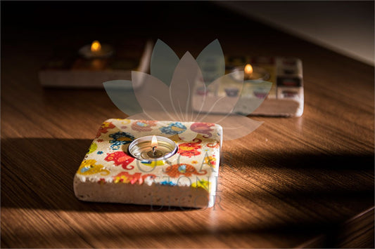 NATURAL STONE CANDLE HOLDER / ML-088 (CANDLE HOLDER)