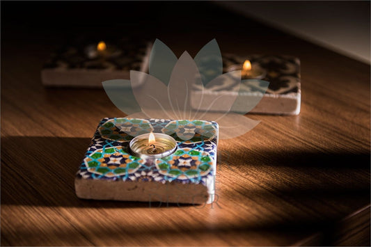 NATURAL STONE CANDLE HOLDER / ML-083 (CANDLE HOLDER)