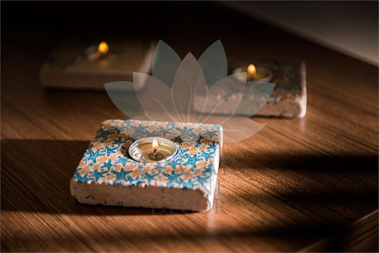 NATURAL STONE CANDLE HOLDER / ML-092 (CANDLE HOLDER)