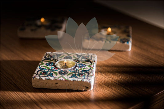 NATURAL STONE CANDLE HOLDER / ML-096 (CANDLE HOLDER)