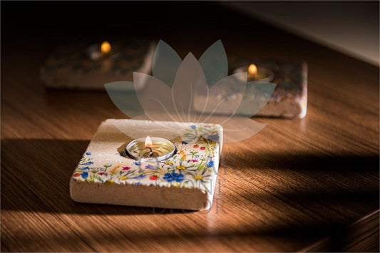 NATURAL STONE CANDLE HOLDER / ML-093 (CANDLE HOLDER)