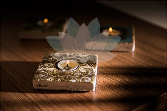 NATURAL STONE CANDLE HOLDER / ML-099 (CANDLE HOLDER)