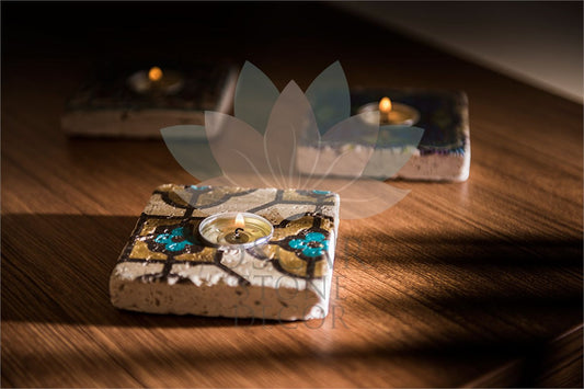 NATURAL STONE CANDLE HOLDER / ML-100 (CANDLE HOLDER)