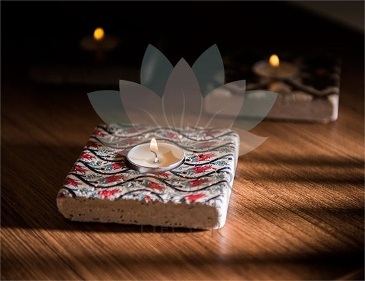 NATURAL STONE CANDLE HOLDER / ML-119 (CANDLE HOLDER)