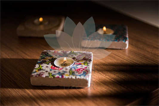 NATURAL STONE CANDLE HOLDER / ML-118 (CANDLE HOLDER)