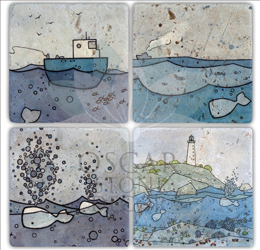FENER 4-Piece NATURAL STONE COASTERS / BA211 (COASTER)