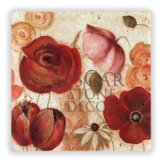 FLOWER GARDEN NATURAL STONE WALL DECOR / DD310 (WALL DECOR)
