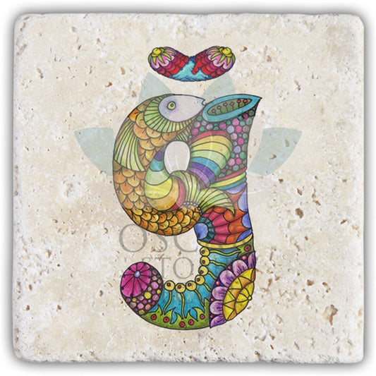 LETTER Ğ SINGLE NATURAL STONE COASTER / BA-Ğ5 (COASTER)