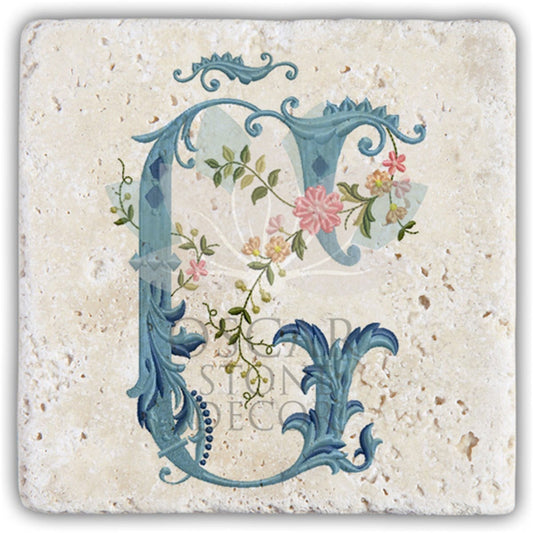 LETTER Ğ SINGLE NATURAL STONE COASTER / BA-Ğ4 (COASTER)