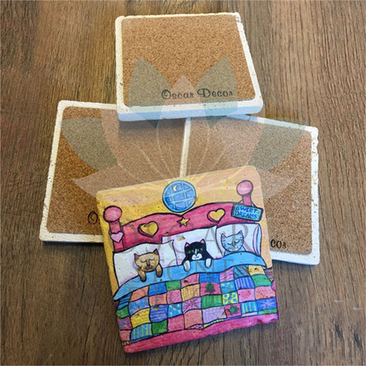 HABABAM 4-Piece NATURAL STONE COASTERS / BA036 (COASTER)