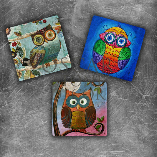 HOPE OF OWL NATURAL STONE MAGNET SET / MG-145