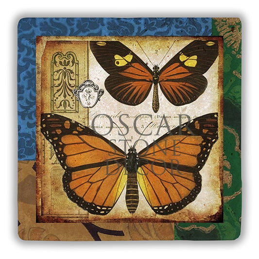 DOUBLE BUTTERFLY NATURAL STONE WALL DECOR / DD116 (WALL DECOR)