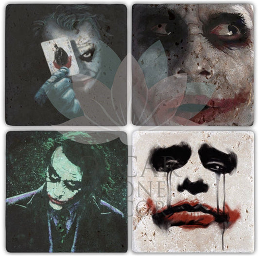 JOKER 4-Piece NATURAL STONE COASTERS / BA061 (COASTER)
