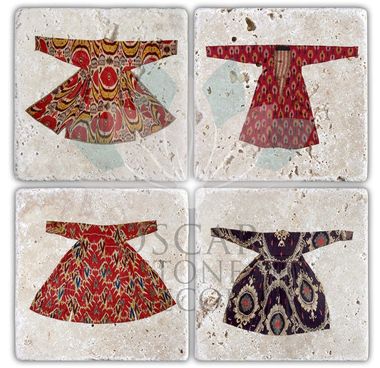 KAFTAN 2 PACK OF 4 NATURAL STONE COASTERS / BA121 (COASTER)