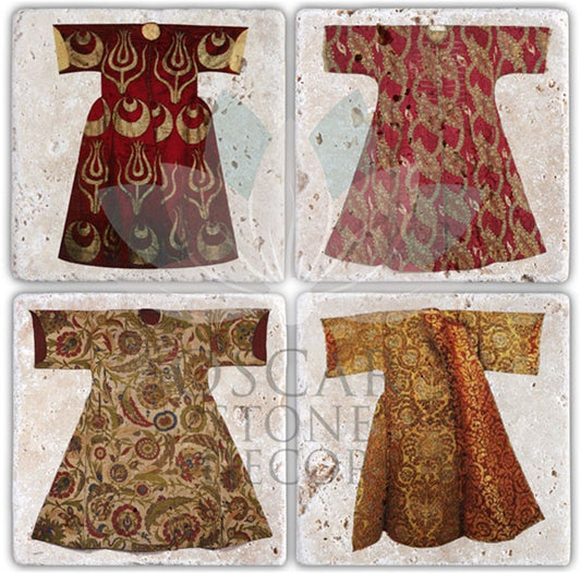 KAFTAN 4-Piece NATURAL STONE COASTERS / BA016 (COASTER)