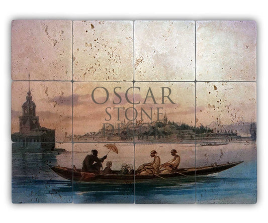 BOAT PLEASURE NATURAL STONE TABLE / TT079 (STONE TABLE)