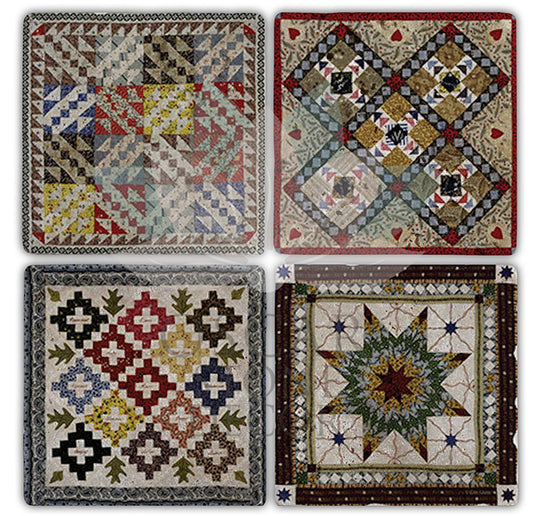 KİLİM 4-Piece NATURAL STONE COASTERS / BA114 (COASTER)