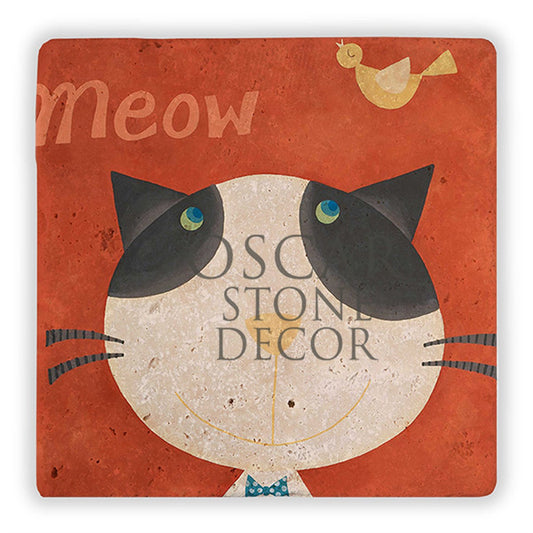 RED MEOW NATURAL STONE WALL DECOR / DD121 (WALL DECOR)