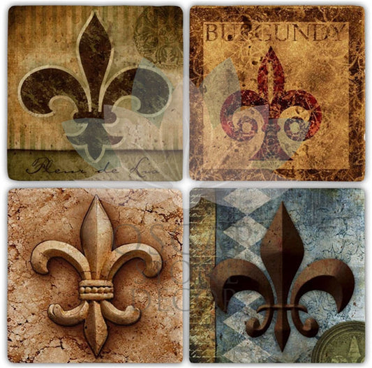 KNIGHT 4-Piece NATURAL STONE COASTERS / BA002 (COASTER)