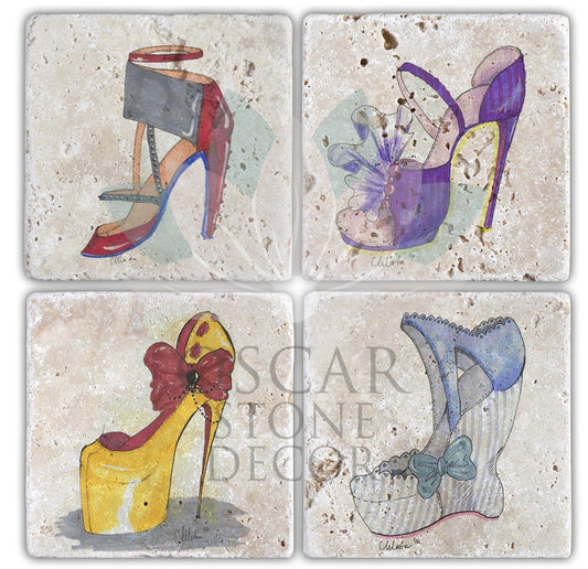 KOKOŞ 4-Piece NATURAL STONE COASTERS / BA090 (COASTER)