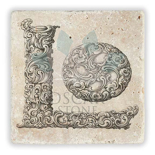 LETTER L SINGLE NATURAL STONE COASTER / BA-L1 (COASTER)