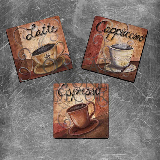 LATTE TIME NATURAL STONE MAGNET SET / MG-016