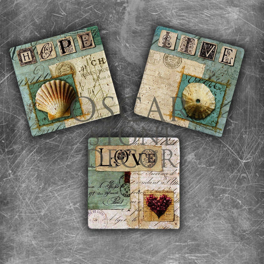 LIVELOVEHOPE NATURAL STONE MAGNET SET / MG-146