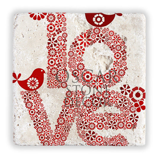 LOVE BIRD NATURAL STONE WALL DECOR / DD341 (WALL DECOR)