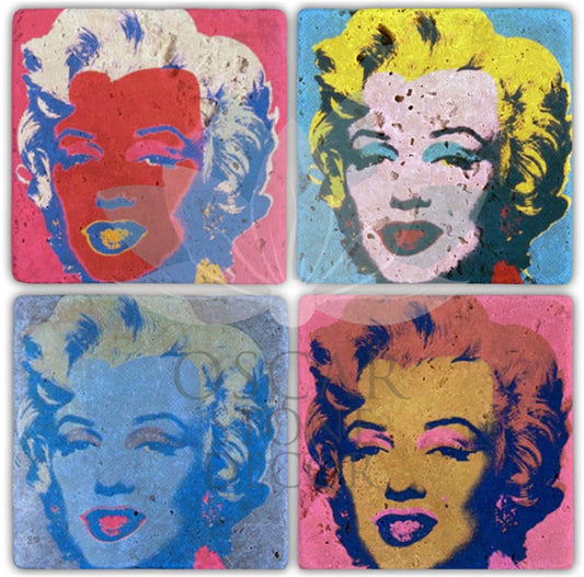 MARILYN 4-Piece NATURAL STONE COASTERS / BA023 (COASTER)