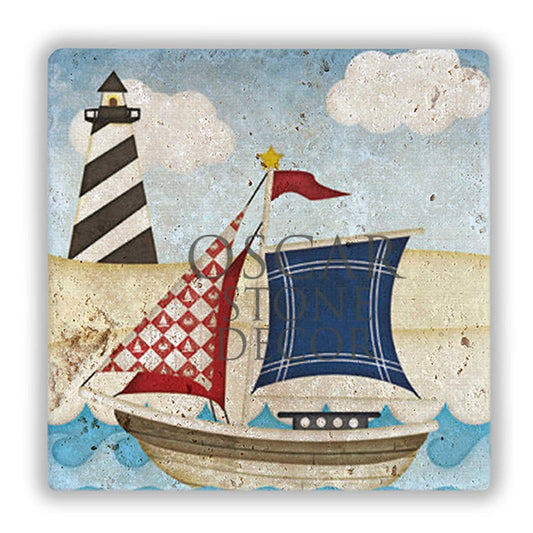 MARINE YACHT II NATURAL STONE WALL DECOR / DD303 (WALL DECOR)