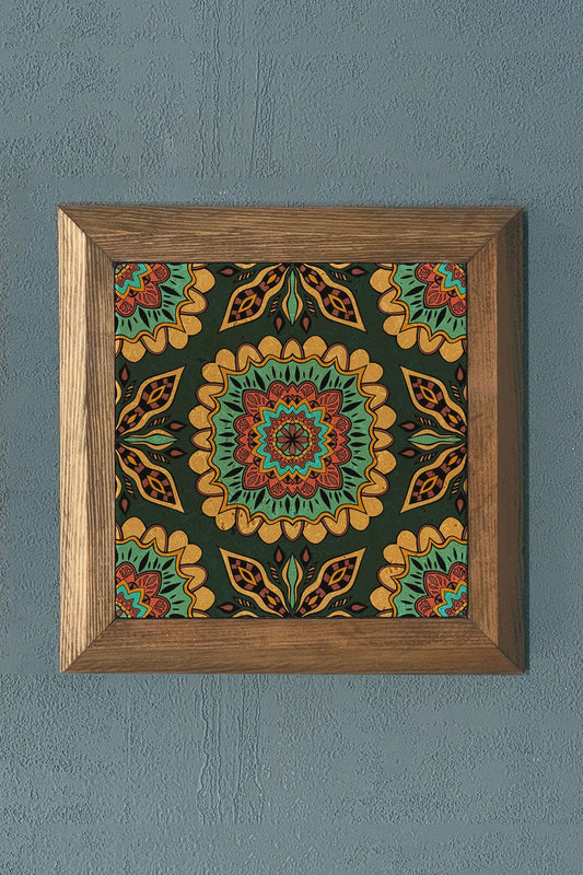 Solid Wooden Framed Stone Painting -Wall Decoration-11" x 11"