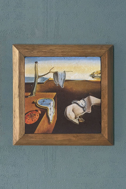 Solid Frame Natural Stone Painting The Persistence of Memory Salvador Dali