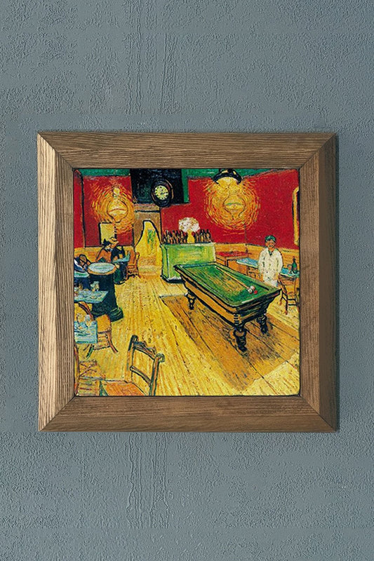 Solid Framed Natural Stone Painting 11" x 11" Vincent Van Gogh Works