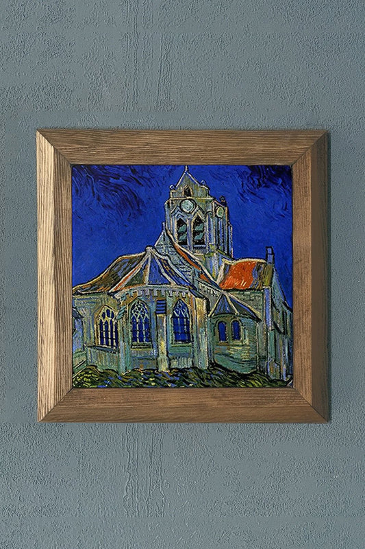 Solid Framed Natural Stone Painting 11" x 11" Vincent Van Gogh Works