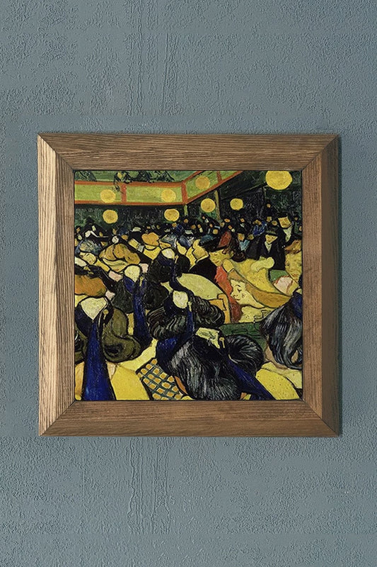 Solid Framed Natural Stone Painting 11" x 11" Vincent Van Gogh Works