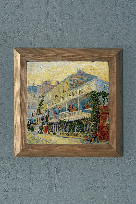 Solid Framed Natural Stone Painting 11" x 11" Vincent Van Gogh Works