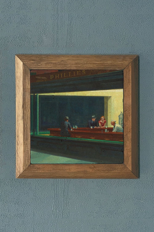 Solid Framed Natural Stone Painting Nighthawks Nighthawks Edward Hopper