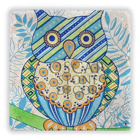 BLUE OWL NATURAL STONE WALL DECOR / DD279 (WALL DECOR)